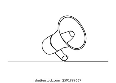Megaphone loudspeaker icon continuous single line drawing of Minimalist style vector illustration on white background