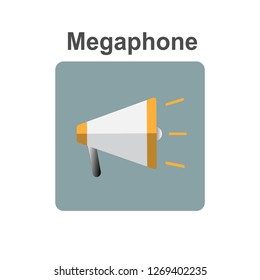 Megaphone, Loudspeaker Icon in Flat Style illustration.