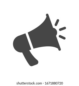 Megáfono, icono de altavoz de estilo plano aislado sobre fondo blanco. Ilustración vectorial.