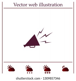 Megaphone, loudspeaker icon. Loud-hailer symbol