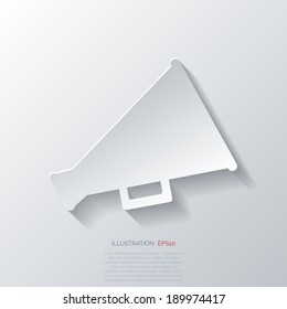 Megaphone, loudspeaker icon. Loud-hailer symbol
