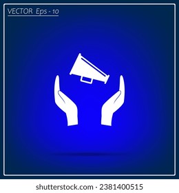 Megaphone, loudspeaker icon. Loud-hailer symbol
