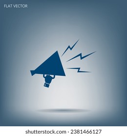 Megaphone, loudspeaker icon. Loud-hailer symbol