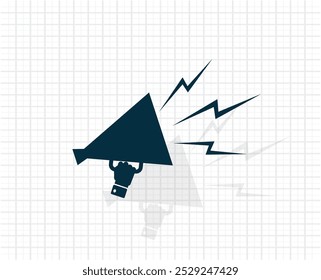 Megaphone, loudspeaker icon. Loud-hailer symbol