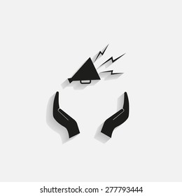 Megaphone, loudspeaker icon. Loud-hailer symbol
