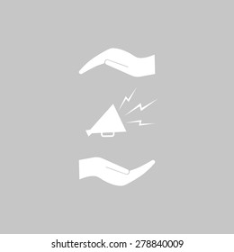 Megaphone, loudspeaker icon. Loud-hailer symbol