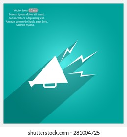 Megaphone, loudspeaker icon. Loud-hailer symbol