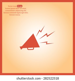 Megaphone, loudspeaker icon. Loud-hailer symbol