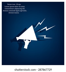 Megaphone, loudspeaker icon. Loud-hailer symbol