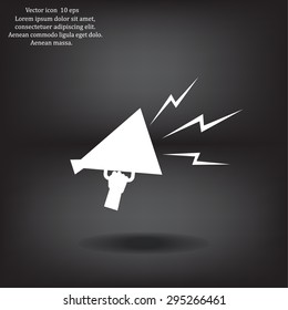 Megaphone, loudspeaker icon. Loud-hailer symbol