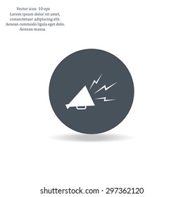 Megaphone, loudspeaker icon. Loud-hailer symbol