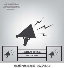 Megaphone, loudspeaker icon. Loud-hailer symbol