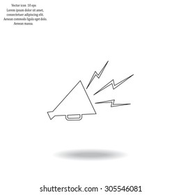 Megaphone, loudspeaker icon. Loud-hailer symbol