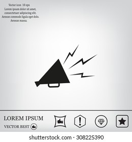 Megaphone, loudspeaker icon. Loud-hailer symbol