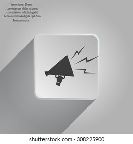 Megaphone, loudspeaker icon. Loud-hailer symbol