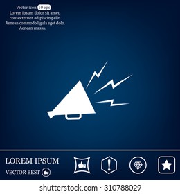 Megaphone, loudspeaker icon. Loud-hailer symbol