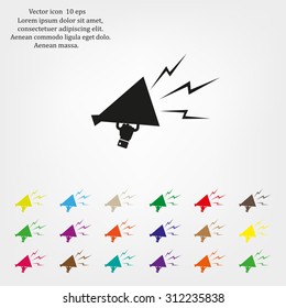 Megaphone, loudspeaker icon. Loud-hailer symbol