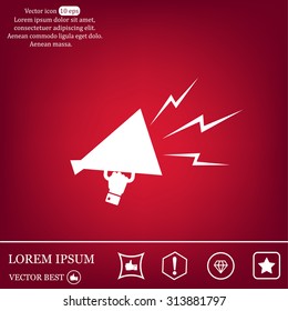 Megaphone, loudspeaker icon. Loud-hailer symbol