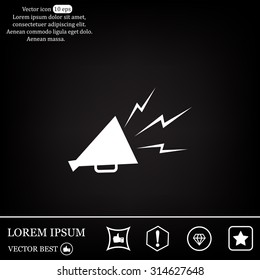 Megaphone, loudspeaker icon. Loud-hailer symbol