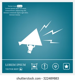 Megaphone, loudspeaker icon. Loud-hailer symbol