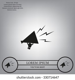 Megaphone, loudspeaker icon. Loud-hailer symbol