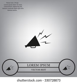 Megaphone, loudspeaker icon. Loud-hailer symbol