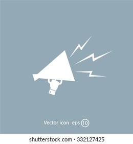 Megaphone, loudspeaker icon. Loud-hailer symbol