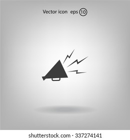 Megaphone, loudspeaker icon. Loud-hailer symbol