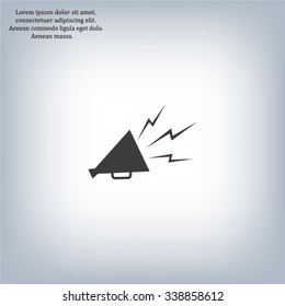 Megaphone, loudspeaker icon. Loud-hailer symbol