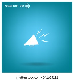 Megaphone, loudspeaker icon. Loud-hailer symbol