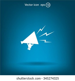 Megaphone, loudspeaker icon. Loud-hailer symbol