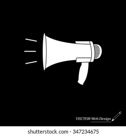 Megaphone, loudspeaker icon. Loud-hailer symbol