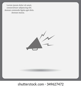 Megaphone, loudspeaker icon. Loud-hailer symbol