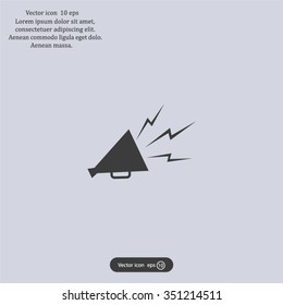 Megaphone, loudspeaker icon. Loud-hailer symbol