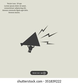 Megaphone, loudspeaker icon. Loud-hailer symbol