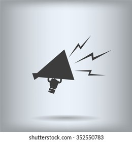 Megaphone, loudspeaker icon. Loud-hailer symbol