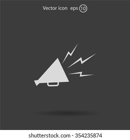 Megaphone, loudspeaker icon. Loud-hailer symbol