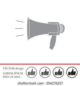 Megaphone, loudspeaker icon. Loud-hailer symbol