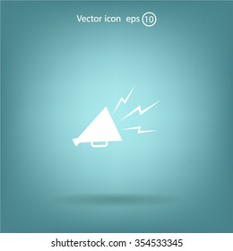 Megaphone, loudspeaker icon. Loud-hailer symbol