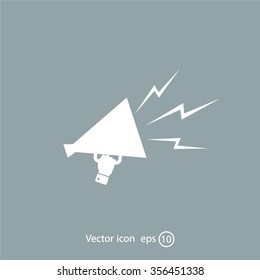 Megaphone, loudspeaker icon. Loud-hailer symbol