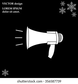 Megaphone, loudspeaker icon. Loud-hailer symbol