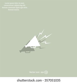 Megaphone, loudspeaker icon. Loud-hailer symbol