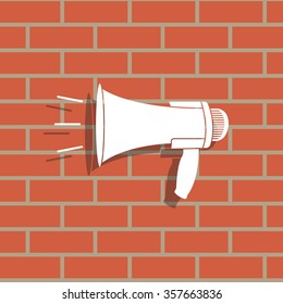 Megaphone, loudspeaker icon. Loud-hailer symbol