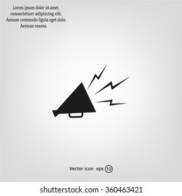 Megaphone, loudspeaker icon. Loud-hailer symbol