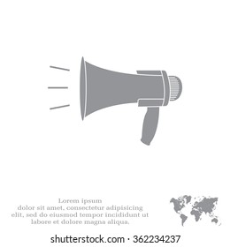 Megaphone, loudspeaker icon. Loud-hailer symbol