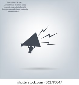 Megaphone, loudspeaker icon. Loud-hailer symbol