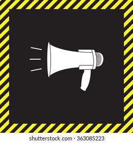 Megaphone, loudspeaker icon. Loud-hailer symbol