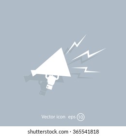 Megaphone, loudspeaker icon. Loud-hailer symbol