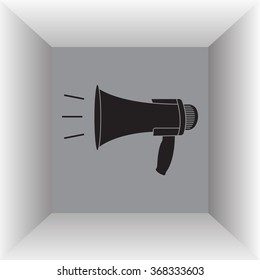 Megaphone, loudspeaker icon. Loud-hailer symbol