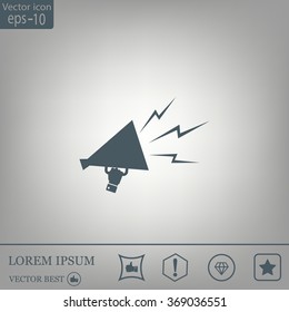 Megaphone, loudspeaker icon. Loud-hailer symbol